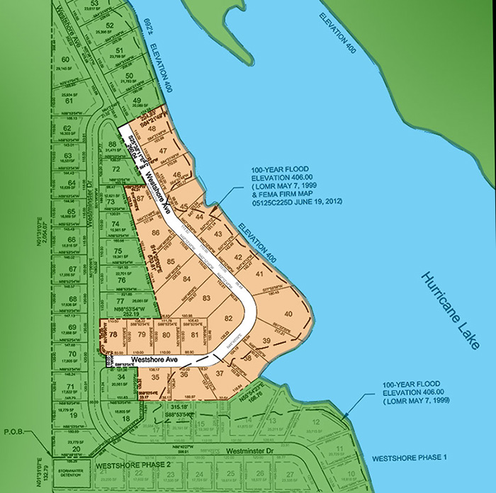 Westshores Development in Hurricane Lake